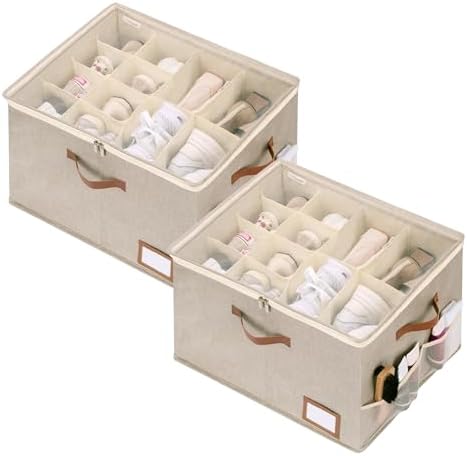 StorageWorks 2-Pack Closet Shoe Storage Organizer, Up to 32 Pairs, Brown by StorageWorks