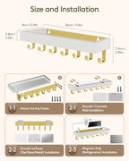 Key Holder Wall Mount Magnetic Adhesive - Key Hooks Rack with shelf - Image 3