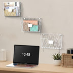 YBING Wall File Organizer 6 Pack Mesh Wire Hanging File Holder, White - Image 5