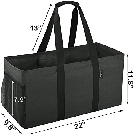 Finnhomy 42L Extra Large Utility Tote Bag, Oxford Fabric Reusable Folding Grocery Bags with Handles and Pockets, 2 Pack - Image 4