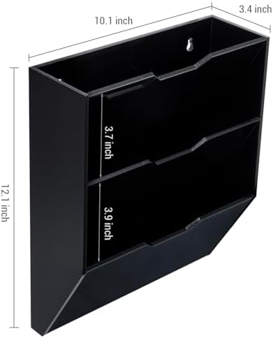 MyGift Wall Mounted 3 Tier Black Acrylic Letter Rack Mail Organizer, Office and Entryway Bills Postcards Brochure Holder Vertical Storage Rack - Image 5