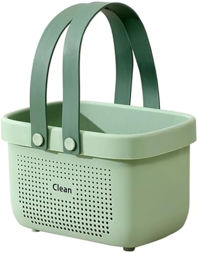 Portable Shower Caddy Basket with Handle Plastic Storage Basket Small Green by JiatuA