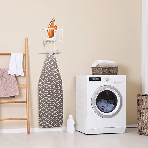 ORLESS Over The Door/Wall Mount Ironing Board Hanger, Laundry Room Iron and Ironing Caddy Board Storage Holder White - Image 4