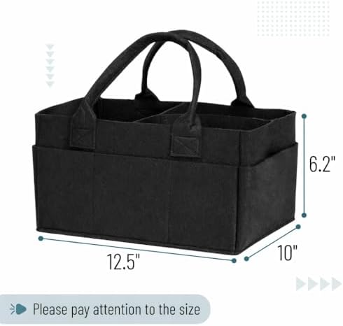 Mr. Pen- Baby Diaper Caddy Organizer, Black, Medium - Image 2