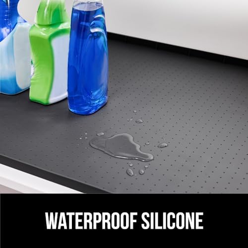 GORILLA GRIP Waterproof Silicone Under Sink Mat, Stay in Place, 46x22 Black - Image 3