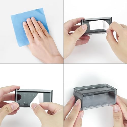 Toothbrush Holder Wall Mounted with Cover for Bathroom, 4 Slots Toothbrush Storage Organizer for Shower, Self Adhesive Toothbrush Hanger Rack for Dorm, Cabinet (Gray Clear) - Image 3