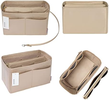 ZTUJO Purse Organizer Insert, Felt Bag Organizer with Metal Zipper, Handbag & Tote Shaper, For Speedy Neverfull Tote, 7 Sizes - Image 3