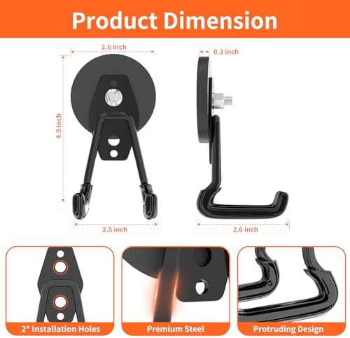ENUODA Strong Magnetic Hooks Heavy Duty Upgraded Large Magnets with Hooks Magnetic Garage Hooks for Hanging Shovel, Broom, Wreath, Garden Tool, Toolbox, Shed, Garage, Locker, 4PCS - Image 6