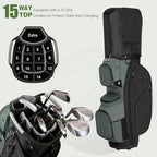 15 Way Golf Cart Bag with Organizer Top, Golf Club Cart Bag for Men - Image 2