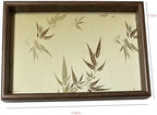 Bamboo Embroidered Decorative Tray - Wooden Catchall Tray for Dresser, Nightstand, Entryway Table, Jewelry, Keys and Small Items - Image 3