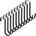 FYY Over the Door Hooks, Single-Hanger 10 Pack, Fits Doors 1 3/8" Black by FYY
