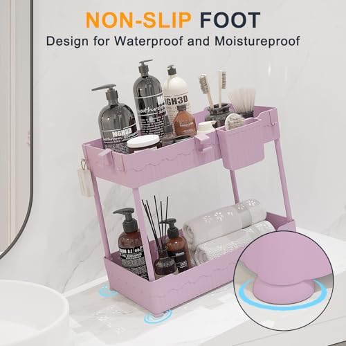 Sevenblue 2-Pack Under Sink Organizer with Hooks & Hanging Cup for Kitchen - Image 6