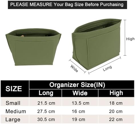 LOUKAYCCI Felt Purse Organizer Insert for Longchamp Le Pliage M Handbag Insert (Forest Green, Medium) - Image 2