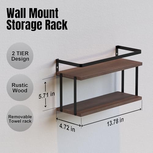 RICHER HOUSE Floating Shelves Bathroom, Wall Mounted Shelf Over Toilet - Image 2