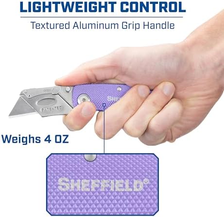 Sheffield Lock Back Utility Knife 3 Pack with 10 Utility Knife Blades - Image 4