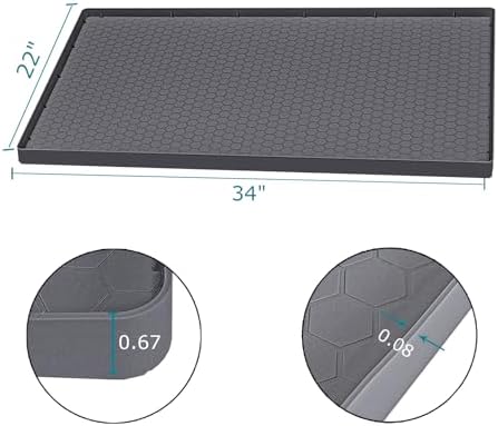 Under Sink Mat 34 x 22 for Kitchen Waterproof, Silicone Under Sink Liner Mat for Bottom of Kitchen Sink, Easy to Clean Bathroom Cabinet Mat Organizers and Storage, Grey - Image 2