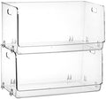 Nicunom 2 Pack Stackable Plastic Storage Bins Open Front, Clear Pantry Organizer Bin Household Food Storage Bin for Kitchen Countertops Cabinet Shelf by Nicunom