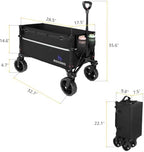 ROSONG Collapsible Wagon Cart with Wheels Foldable - Folding Utility Heavy Duty Wagons Carts for Grocery Sports Garden Shopping Camping Wheelbarrows (Black, 120L) - Image 6