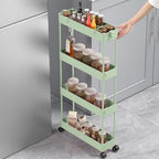 SPACELEAD 2-piece Set Slim Storage Cart 3 Tier,Bathroom Organizer Rolling Utility,Mobile Shelving Unit Slide Out for Office, Kitchen, Laundry Room & Narrow Places - Image 5