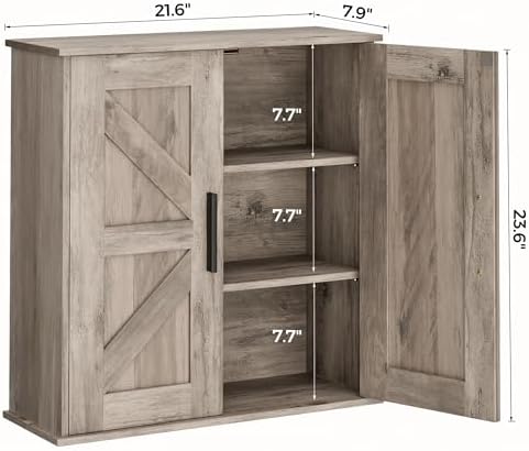 Homleke Bathroom Wall Cabinet, Medicine Cabinet with Adjustable Shelves - Image 3