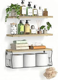Floating Bathroom Shelves Wall Mounted - Wooden Shelf Set of 3 for Over Toilet Storage & Farmhouse Bathroom Decor - Perfect Shelving Organizer for Apartments RVs Powder Room Restroom - Wood by Unknown