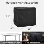 Outdoor Prep Table Cover - for Outdoor Stainless Steel Table,Black - Image 2