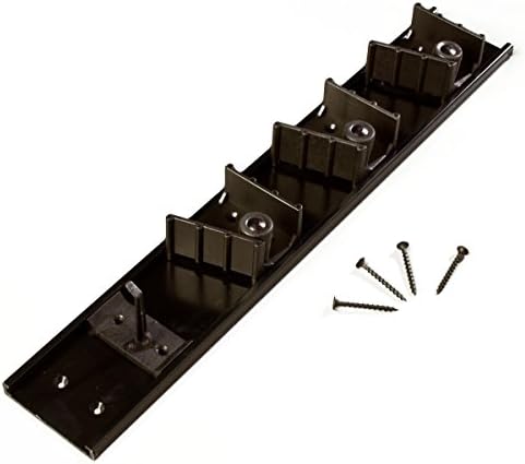 Carlisle FoodService Products Roll 'N Grip Plastic Broom Holder Wall Mount, Bathroom Organizer, Kitchen Organizer with Quick Release for Kitchen, Restaurant, Home, 1.75 Inches, Black, (Pack of 12) by CarlisleFoodServiceProducts