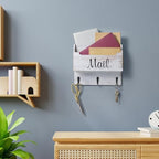 DRASTAR Mail Organizer Wall Mounted, Wooden Mail & Key Holder for Wall, Hanging Mail Organizer, Retro White Mail Basket for Home Office - Image 7