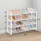 KANAV 4-Tier Expandable Shoe Rack, Heavy Duty Adjustable Metal Shoe Organizer for Closet, Entryway & Mudroom, Freestanding, Tool-Free Assembly, White - Image 4