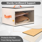 kushon Upgraded Hat Storage Box for Women & Men,Closet Hat Boxes Organizer Bag with Dustproof Lids,Cowboy Hat Box,Hat Carrier Case For Travel - Image 2