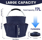 Cleaning Caddy with Handle, 17L Cleaning Supplies Organizer (Dark Blue) - Image 4
