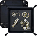UnionBasic Small Valet Tray, Jewelry Tray for Rings Watches Earrings, Entryway Catchall Caddy for Coins Keys Change, Nightstand Bedside Valet Holder, Trays for Electronic Gadgets, Black by UnionBasic