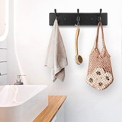 Badiano Heavy Duty Wooden Coat Rack, Wall-Mounted Organizer, 14 Inch, Black - Image 5