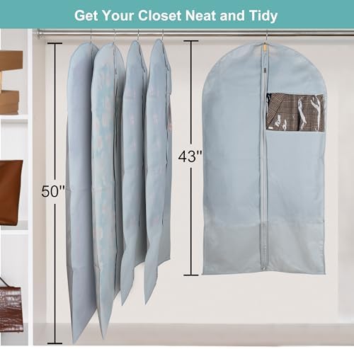MsKitchen Dress Bags for Gowns Long, 65" Long Dress Bags for Hanging Clothes Clear Windows Foldable Long Garment Bag for Storage and Travel-24"x 65"/2 Pack - Image 5