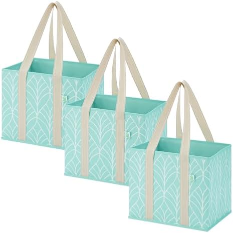 VENO 3 Pack Heavy Duty Reusable Grocery Shopping Bags Utility Tote by Veno