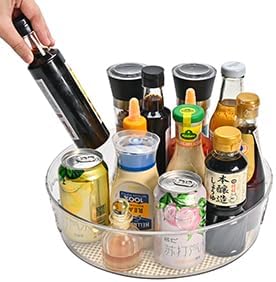 4 Pack Lazy Susan Organizer with Non-Skid Liners, 12-inch Spinning Turntable with Handle, Spice and Refrigerator Organizers, Pantry Organizers and Storage, Round - Image 7