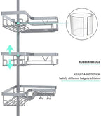 DAOYA Corner Shower Caddy Tension Pole, Light Gray - Image 4
