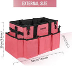 SCAVATA Wearable Cleaning Caddy Bag, Cleaning Caddy Supplies Organizer with Handle & Shoulder Straps for Housekeepers, Under Sink & Car Cleaning Tool Organizers with 4 Foldable Divider (RoseRed) - Image 5