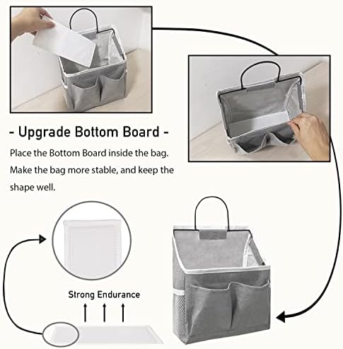 Kanrichu 2pcs Wall Hanging Baskets for Organizing, Wall Hanging Storage Bag as Over the Door Organizer, Wall File Organizer, Rv Storage and Organization. For Bedroom, Office, Camper (Khaki-Upgraded) - Image 3