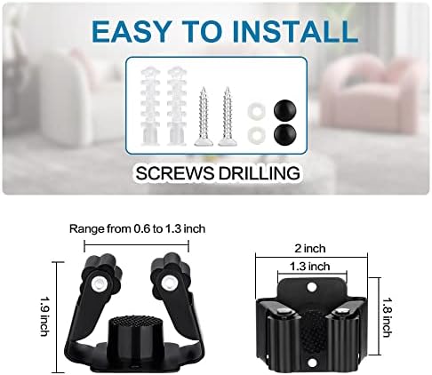 JAMEND CLXP 3PCS Broom and Mop Holder, Heavy Duty Garden Tool Organizer Rack Rake and Shovel Handle, Stainless Steel Mop Hanger. Wall Mounted Utility Rack with Screws, Silver. - Image 6