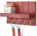Rebee Vision Key Holder Wall Mount with Floating Shelf for Home Decor, Red by REBEEVISION