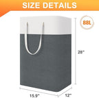 TasticTotes Laundry Basket 3 Pack, Laundry Hamper, 88L-Grey - Image 2