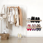 Wenqik 4 Pcs Wall Mounted Wooden Shoe Rack Wood Wall Hanging, Wood Color - Image 6