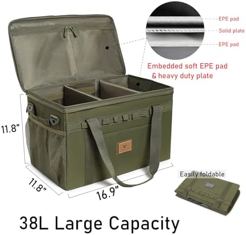 Tactical Camping Storage Bag Utility Tote Bag Camping Kitchen Organizer with Axe Holder & Shoulder Strap - Image 2