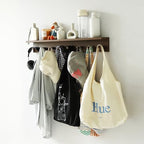 Entryway Coat Rack Hooks with Shelf, Sturdy Wooden Floating WallOrganizer Shelf with 4 Hooks siutable for Entrance, Mudroom, Kitchen, Bathroom,.etc(2pc-Walnut Finish) by XAOHOME