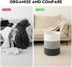 Laundry Basket Hamper Tall Rope Storage Woven for Blanket toys Dirty Clothes in Living Room Bathroom Bedroom (Gradient Grey, 60L/15.8Gal) - Image 6