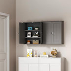 Shintenchi Bathroom Wall Medicine Cabinet, Storage Organizer, 2 Pcs, Gray - Image 2