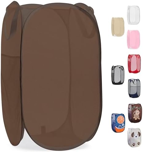 Handy Laundry Collapsible Mesh Pop Up Laundry Hamper with Side Pocket by Handy+Laundry