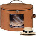 Lifewit Round Cowboy Hat Box for 7 Caps, 37L Hat Organizer Bag,Brown,1 Pack by Lifewit