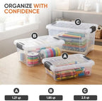 Superio 1.27 Quart Clear Plastic Storage Containers with Lids, Stackable Organizer Bins, BPA-Free Storage Boxes for Home, Office, Dorm & Classroom, 2 Pack - Image 5
